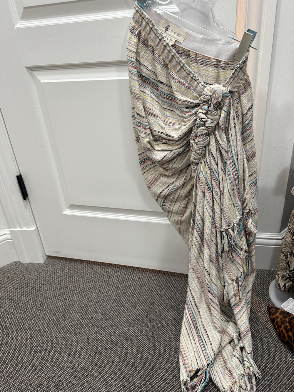 Boho Tie-Detail Striped Maxi Skirt - Multicolory